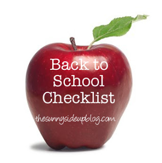 Back to School Checklist - The Sunny Side Up Blog