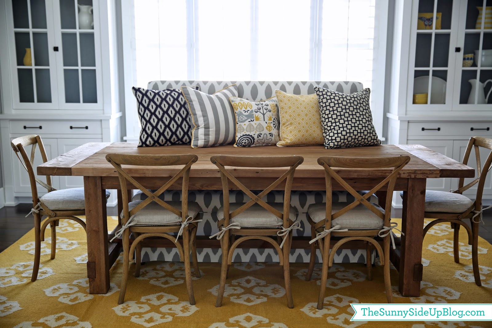 pillows on dining room chairs