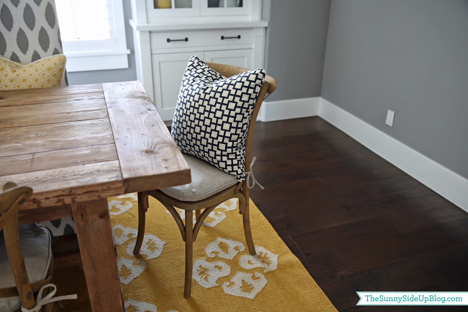 pillows on dining room chairs