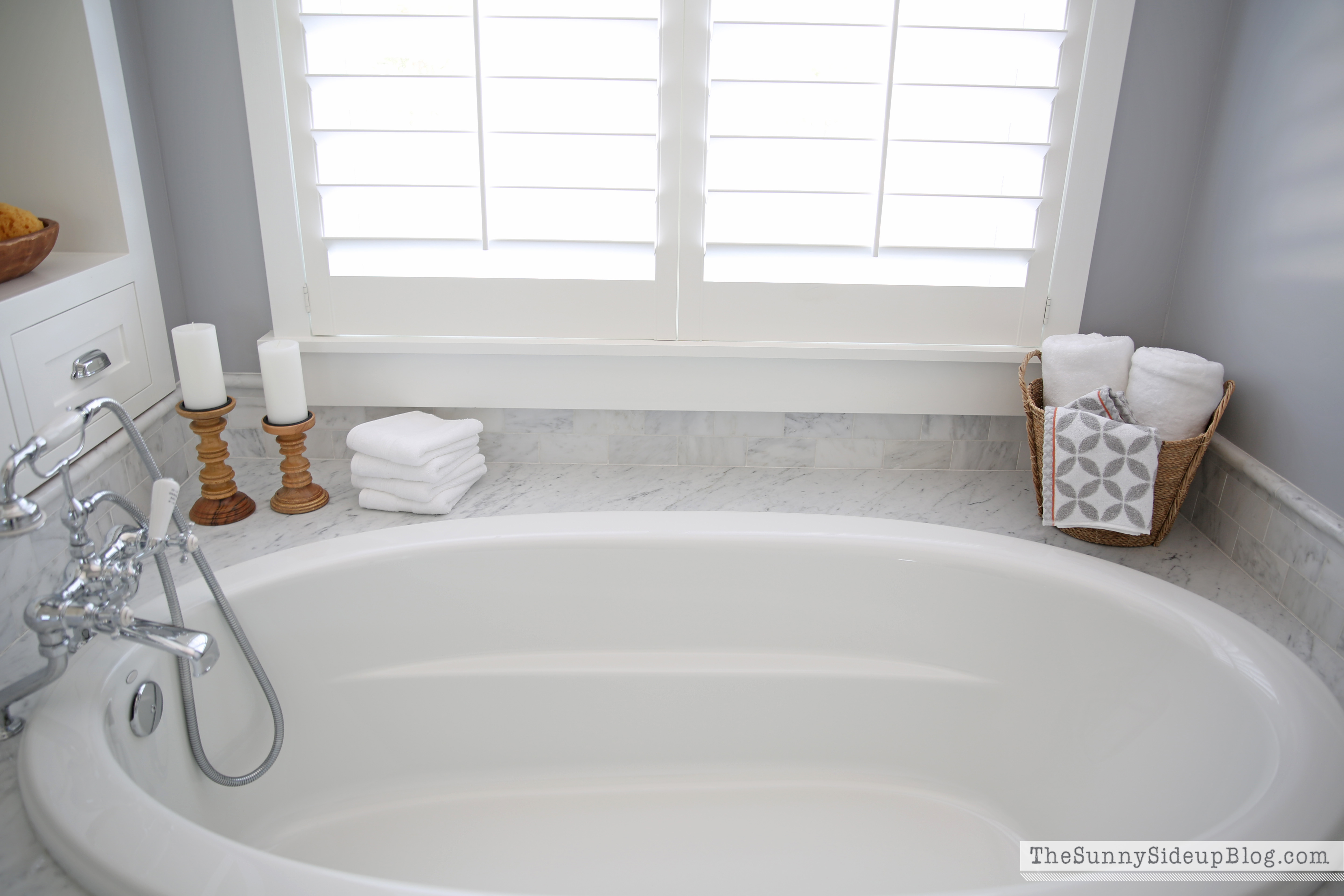 Master Bathroom Shelves/Tub - The Sunny Side Up Blog