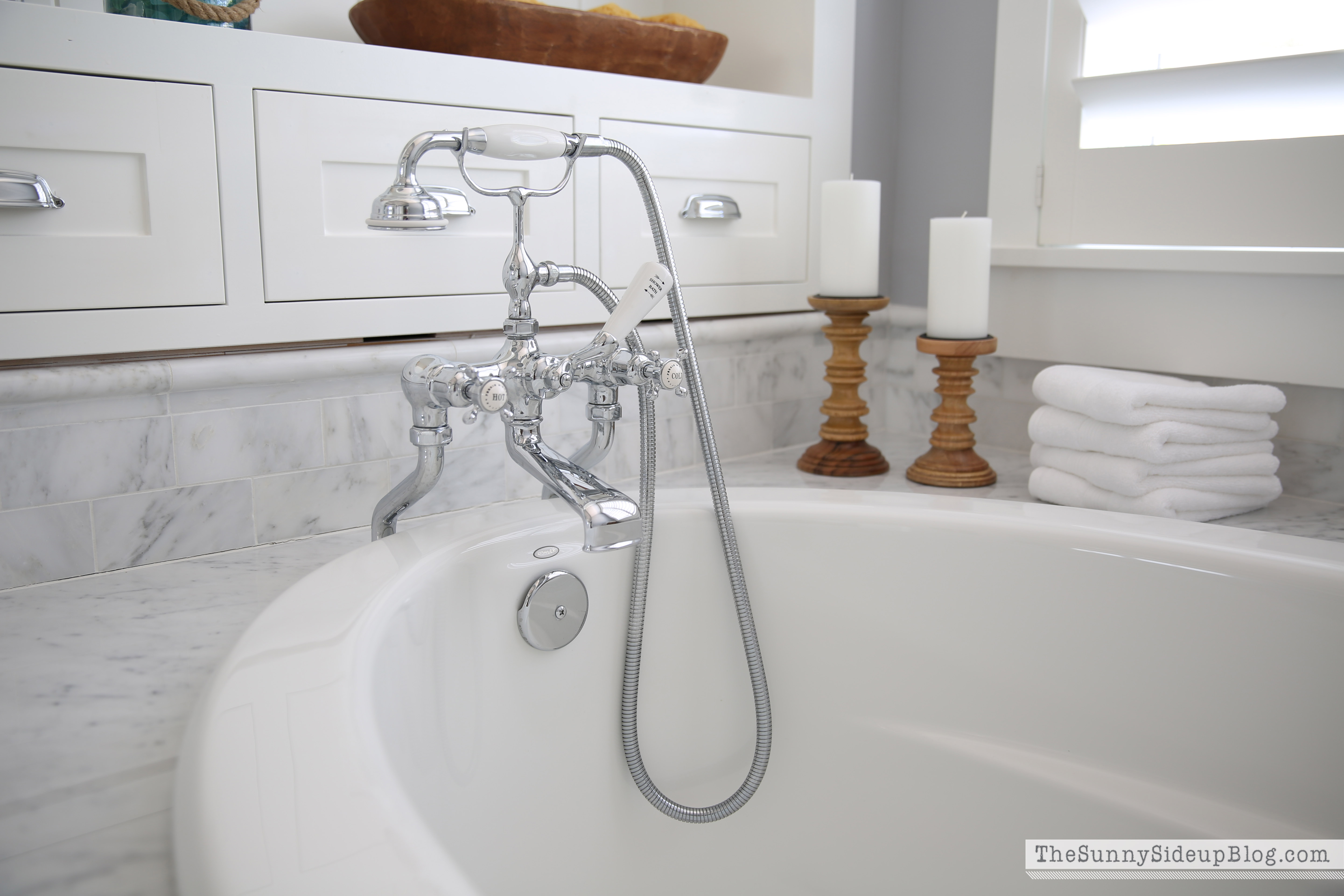 Master Bathroom Shelves/Tub - The Sunny Side Up Blog