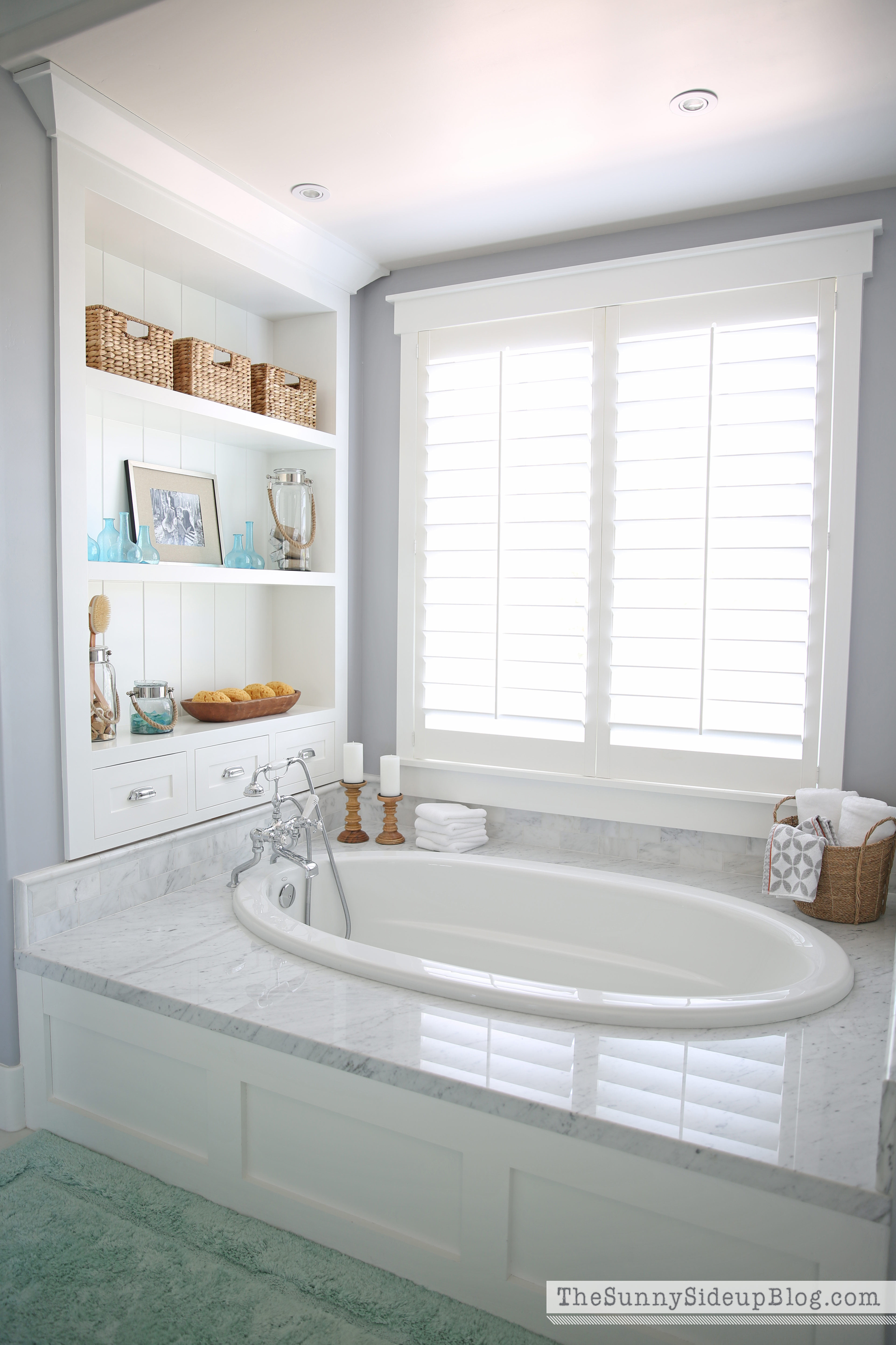 Master Bathroom Shelves/Tub - The Sunny Side Up Blog