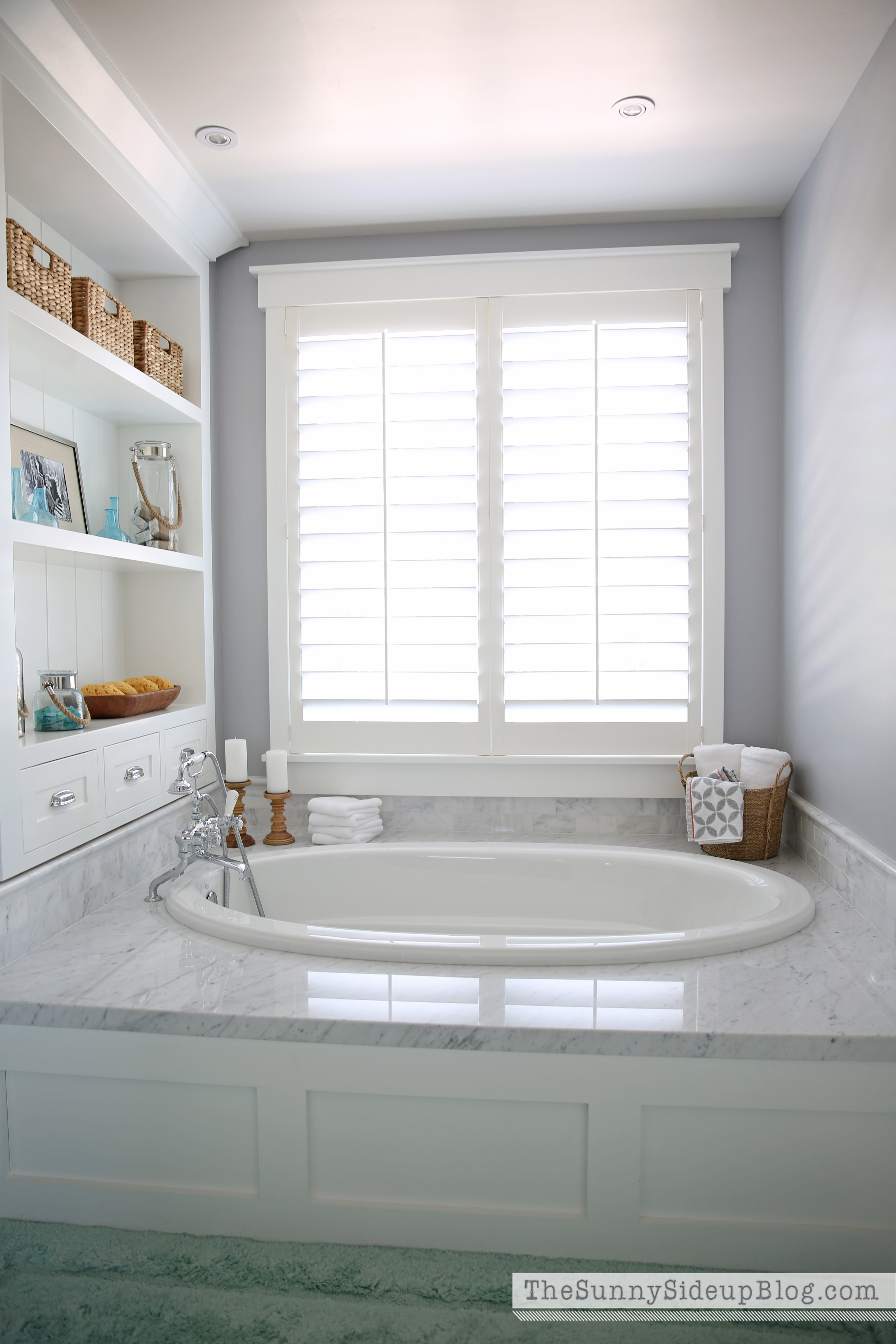 Master Bathroom Shelves/Tub - The Sunny Side Up Blog