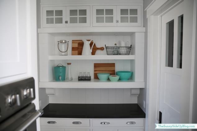 decorated shelves