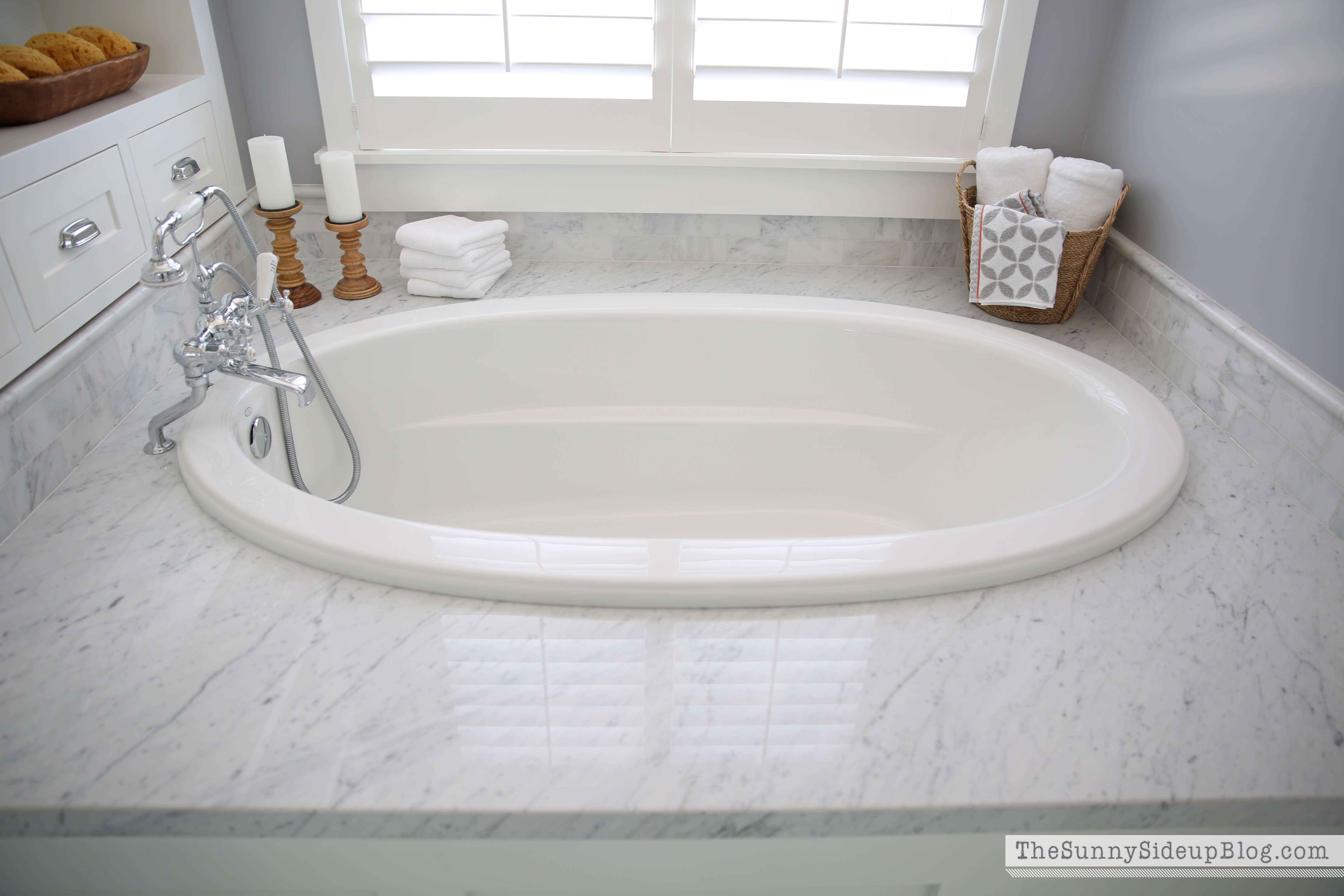 Master Bathroom Shelves/Tub - The Sunny Side Up Blog