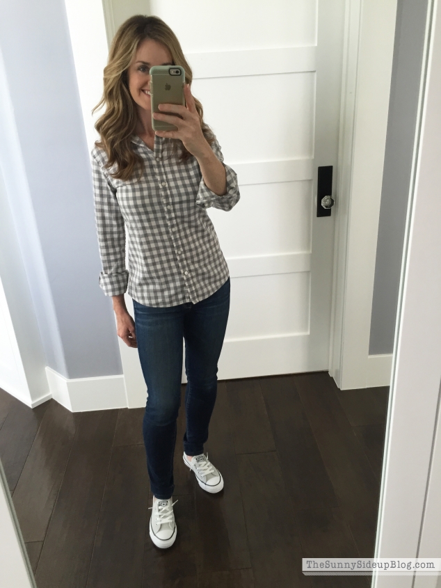 banana republic plaid top