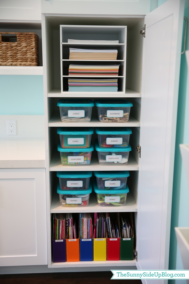 organizing school supplies