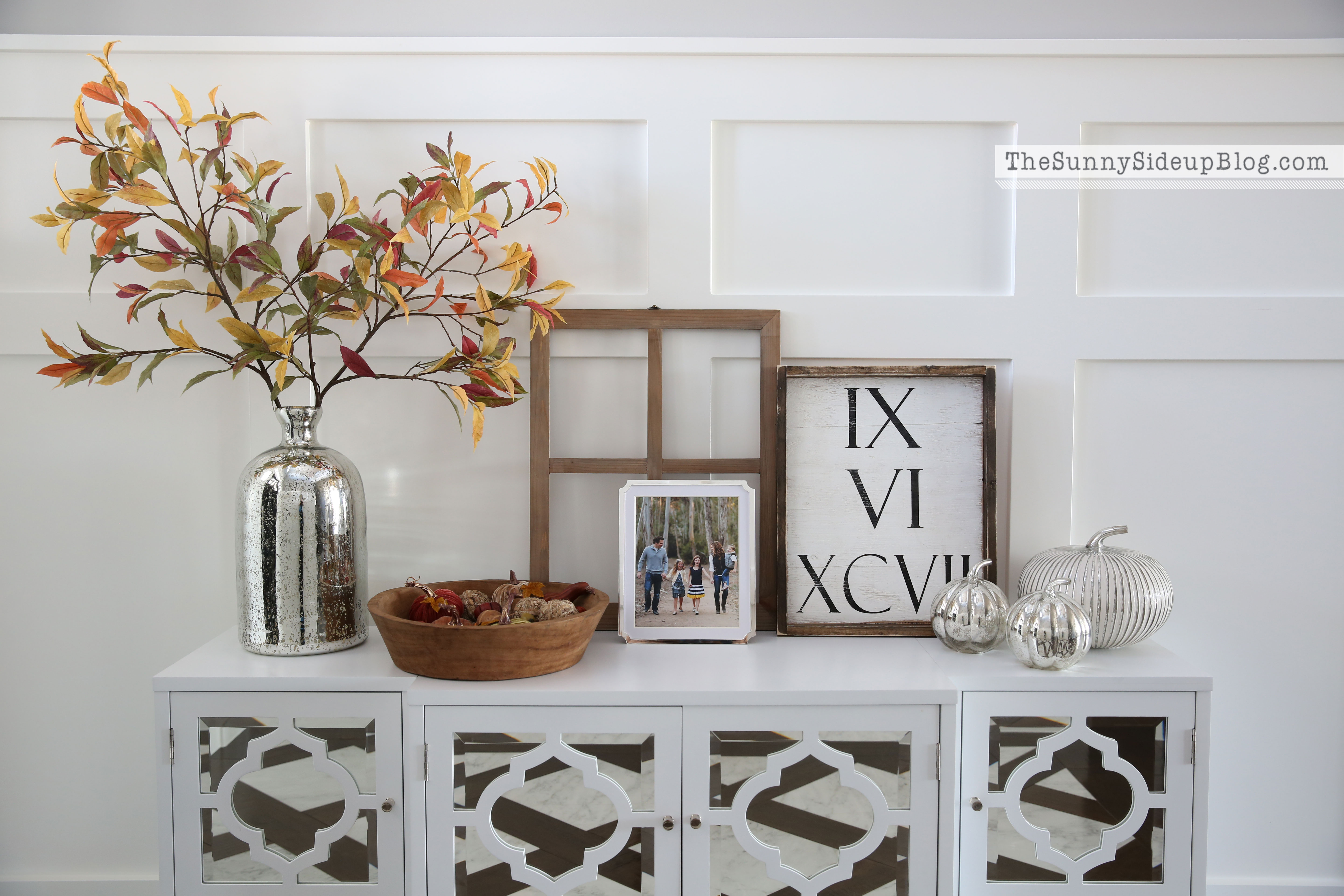 Mirrored Console Table Ready For Fall The Sunny Side Up Blog