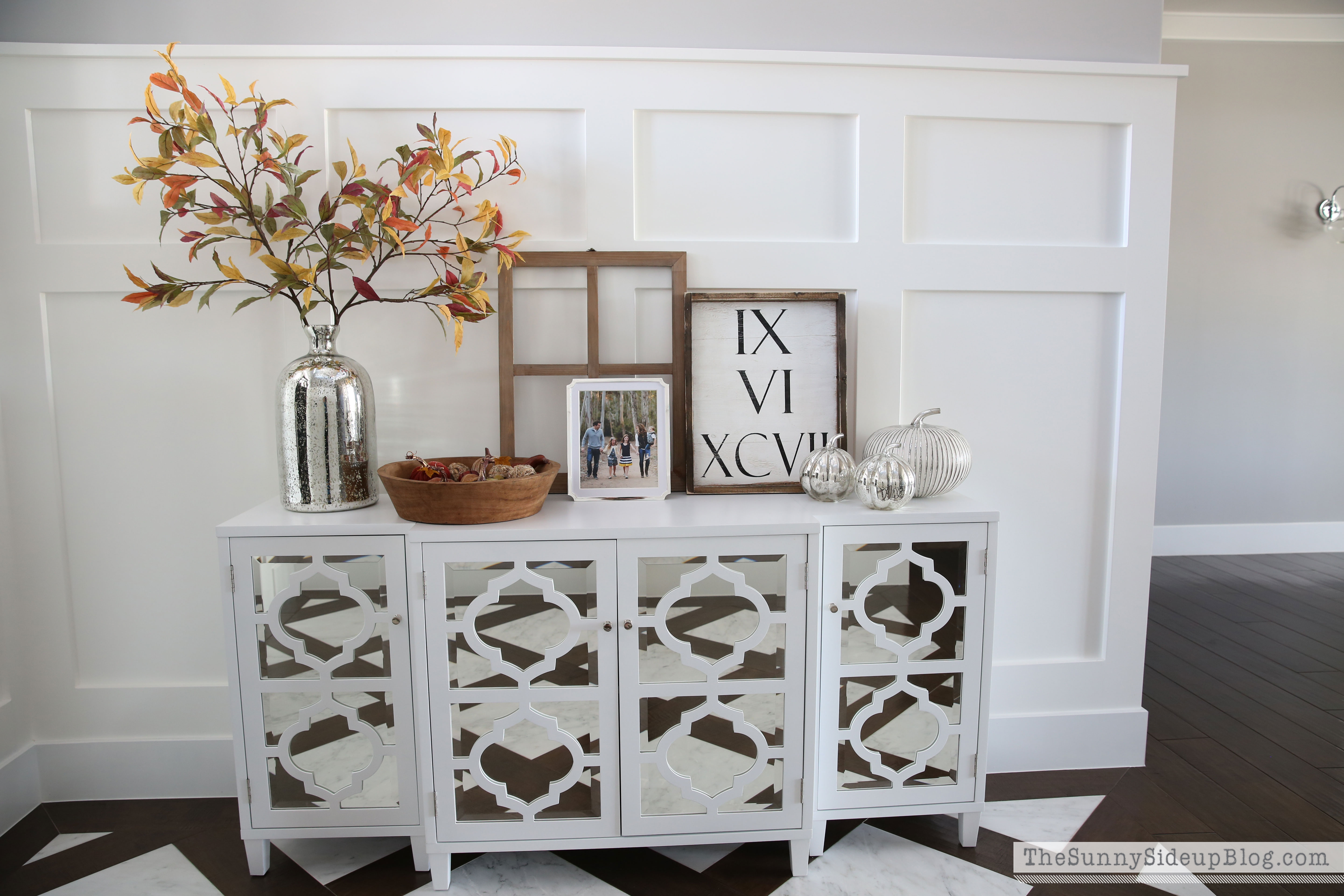 Mirrored Console Table Ready For Fall The Sunny Side Up Blog