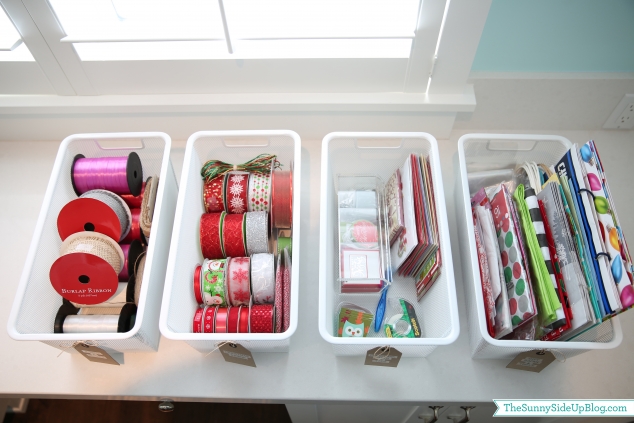 organized ribbon and tags