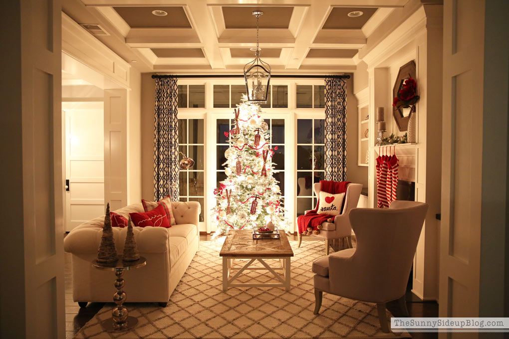 Retro Christmas Living Room Night Pinterest