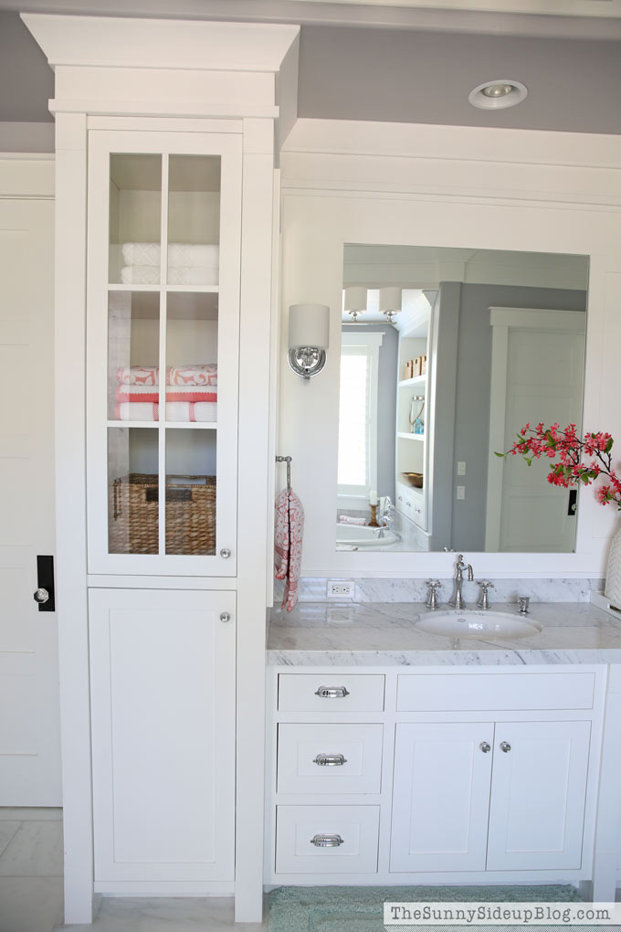 White Master Bathroom (ready for Spring!) - The Sunny Side Up Blog