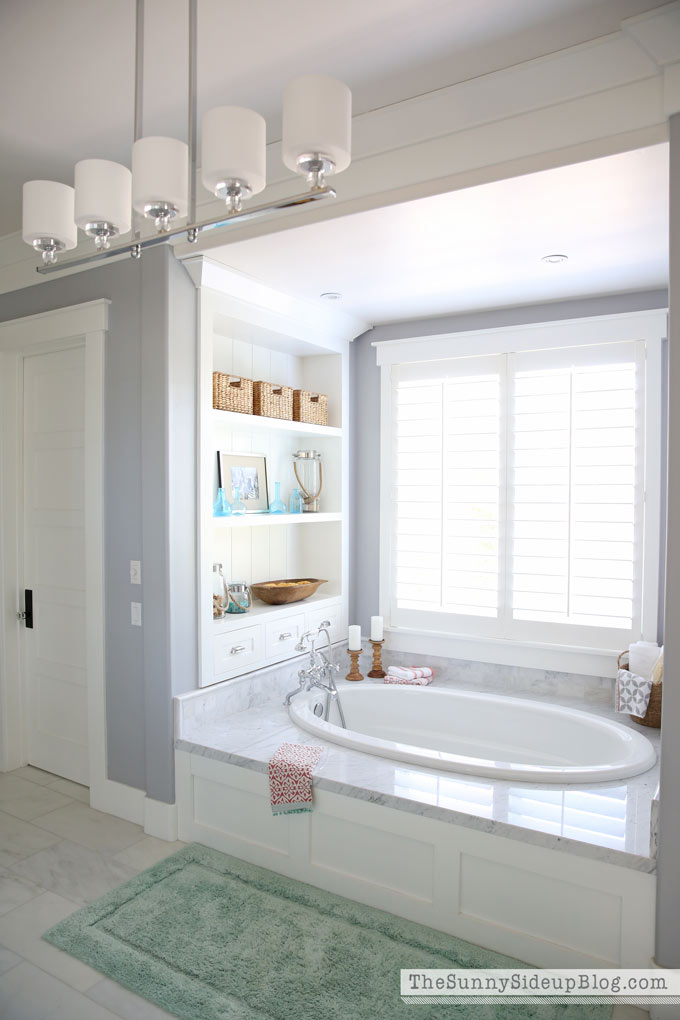 Master Bathroom Shelves/Tub - The Sunny Side Up Blog