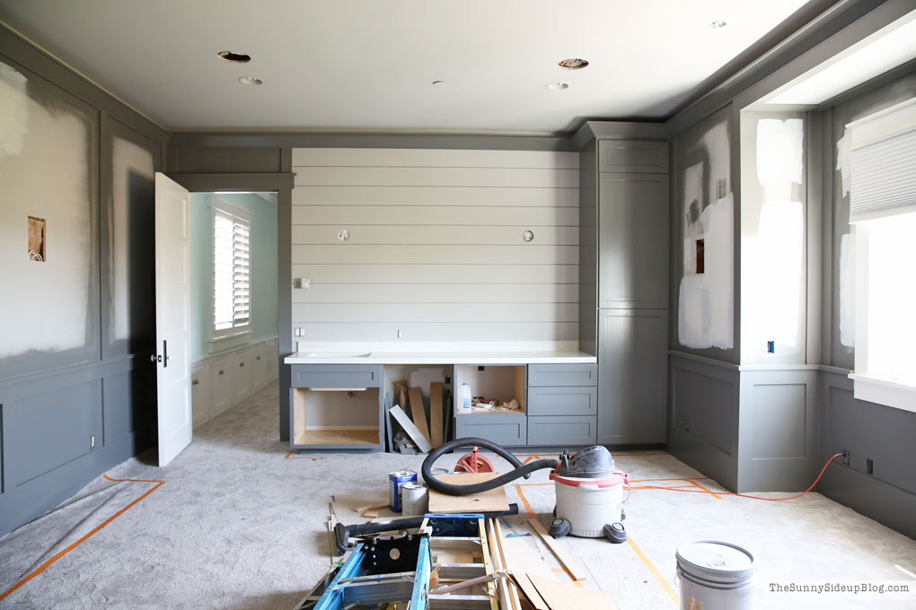 Theatre Room/Grey Built-ins/Shiplap