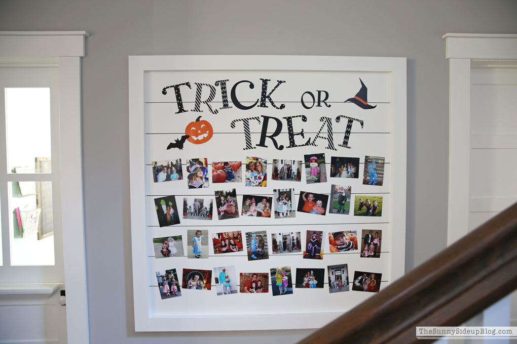 Trick or Treat Shiplap Halloween Picture Display (Sunny Side Up) 