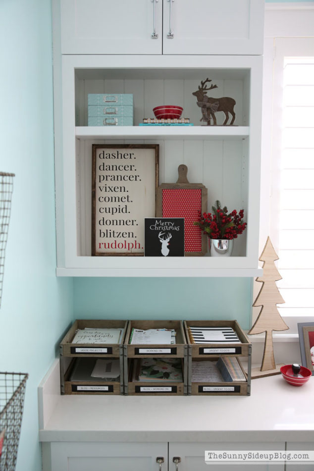 Office Christmas Decor with Container Store Gift Wrap (and a giveaway