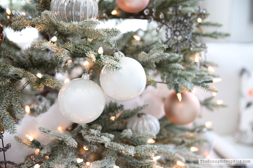 Silver, Pink and White Frosted Tree