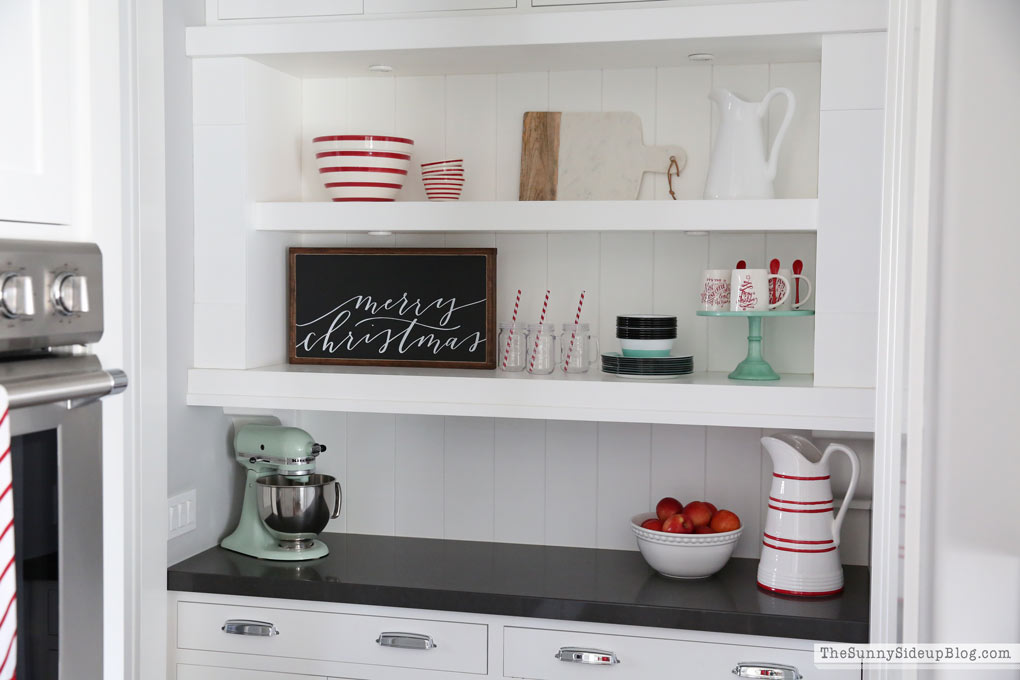 butler's pantry shelf decor