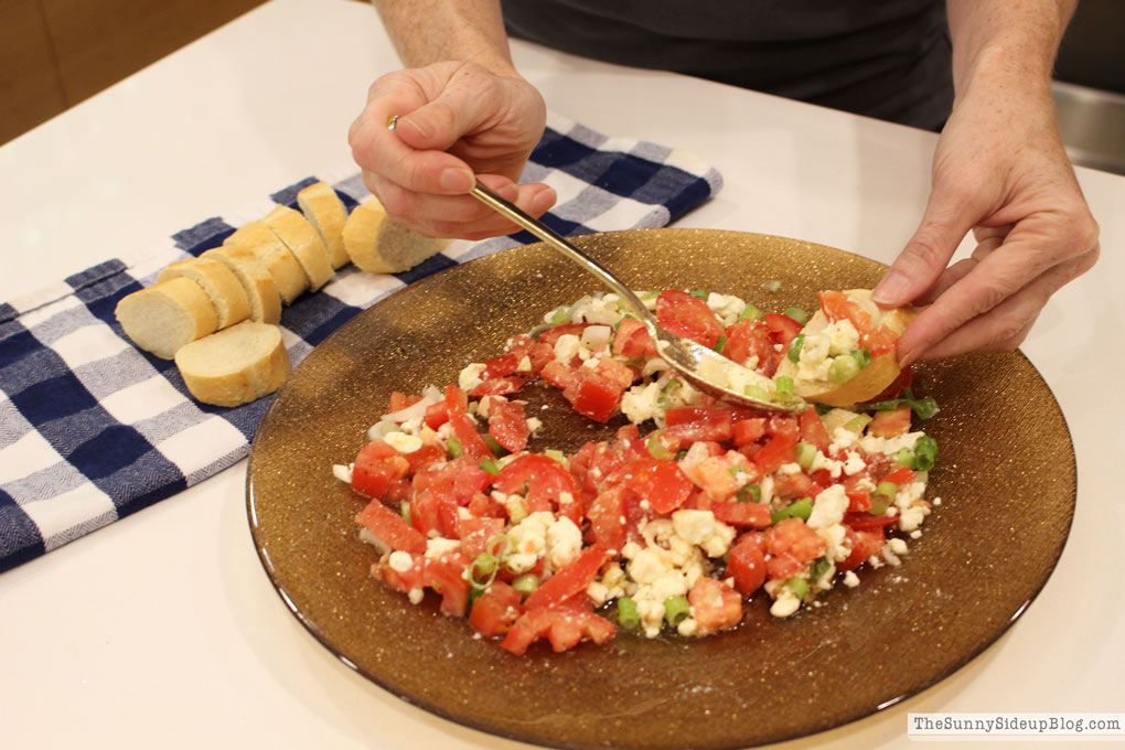 feta tomato onion dip (Sunny Side Up)