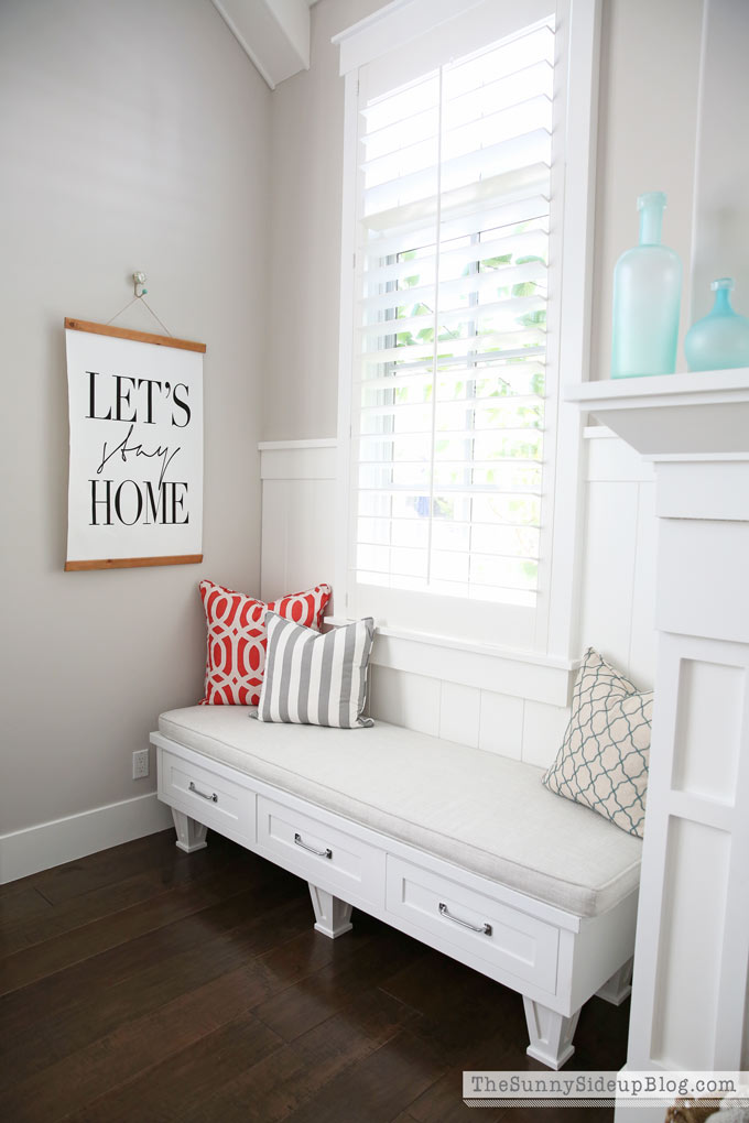 Dining room decor update (bench, chairs, pillows) - The Sunny Side Up Blog