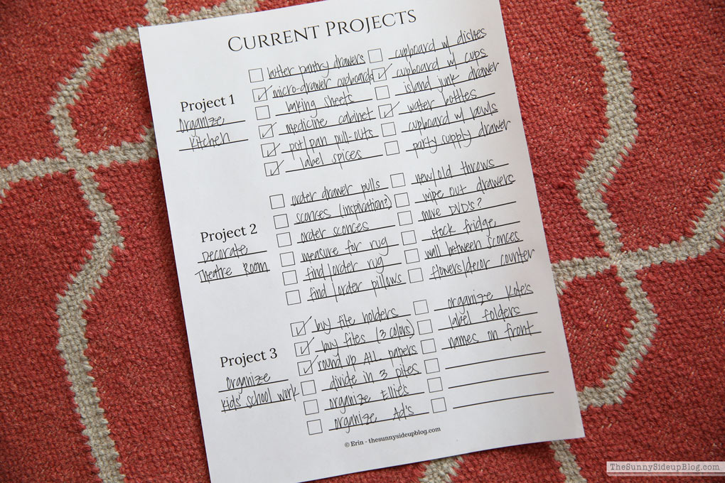 Current Projects Printable