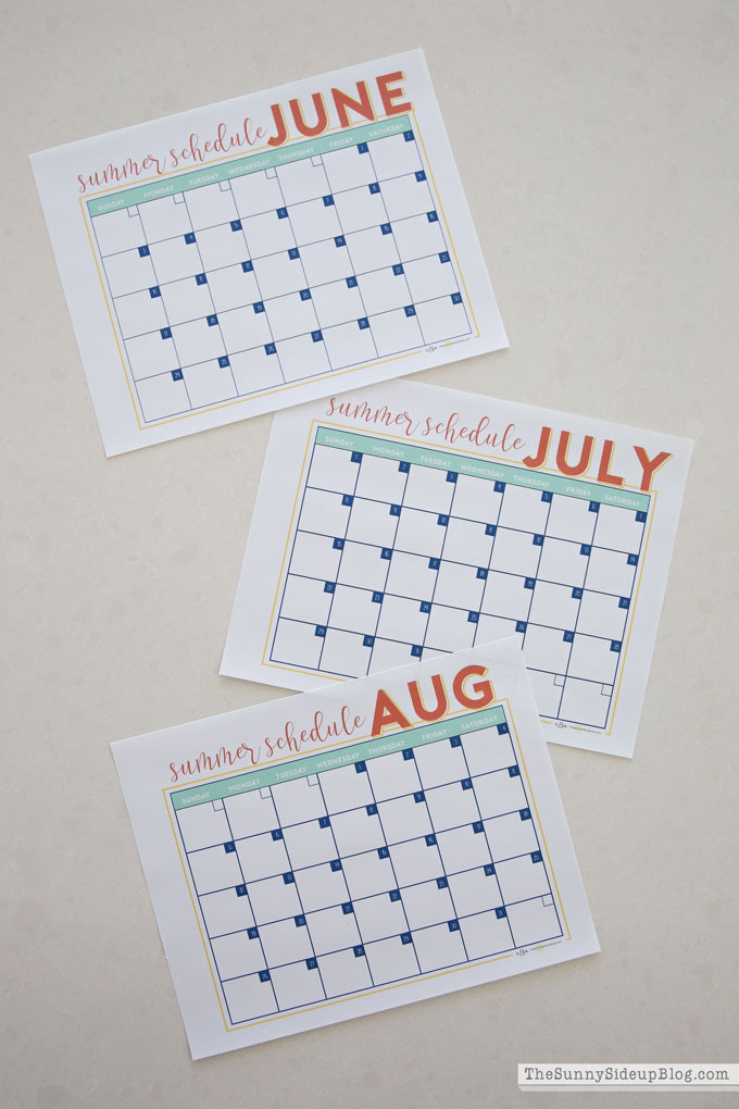 2018 Summer Calendar - Free Printable! (Sunny Side Up) 