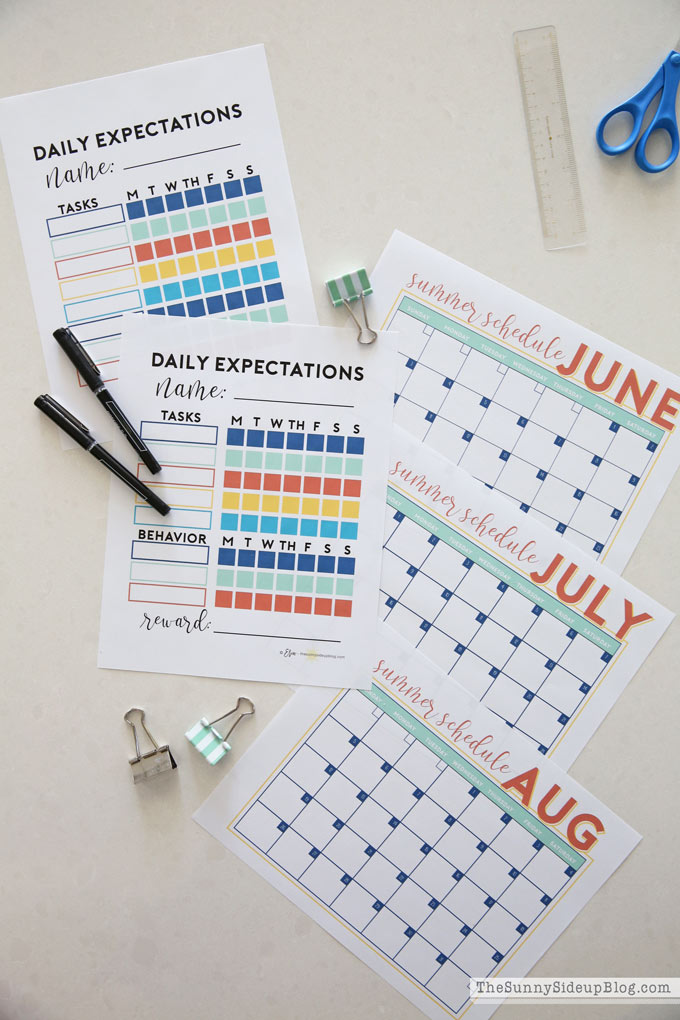 Daily Expectations - a free printable to keep your kids on task! (Sunny Side Up)