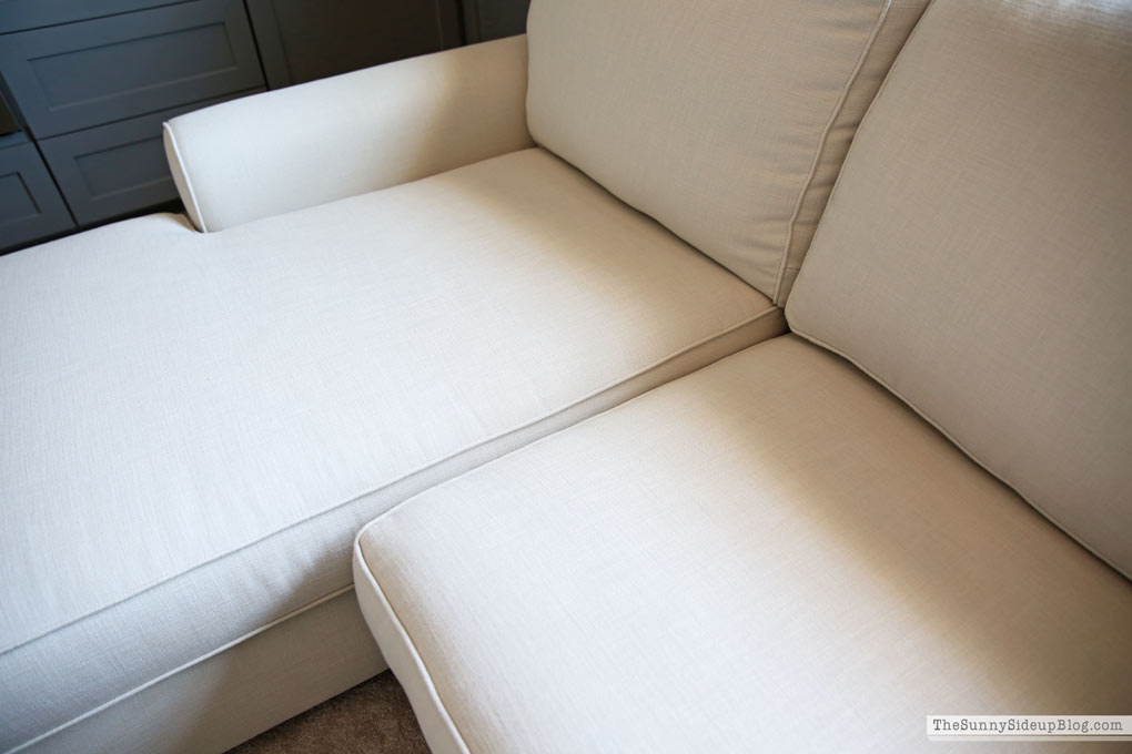 Details on the Pottery Barn Comfort Roll Arm Sectional! (Sunny Side Up)