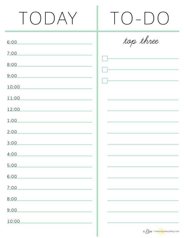 How I Plan my Day (with free planning printables!) Sunny Side Up