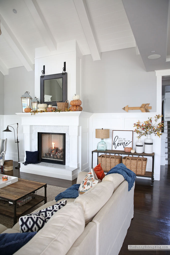 Family Room Fall Decor (Sunny Side Up)