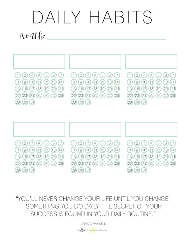 goalshabitsplan ahead printables the sunny side up blog