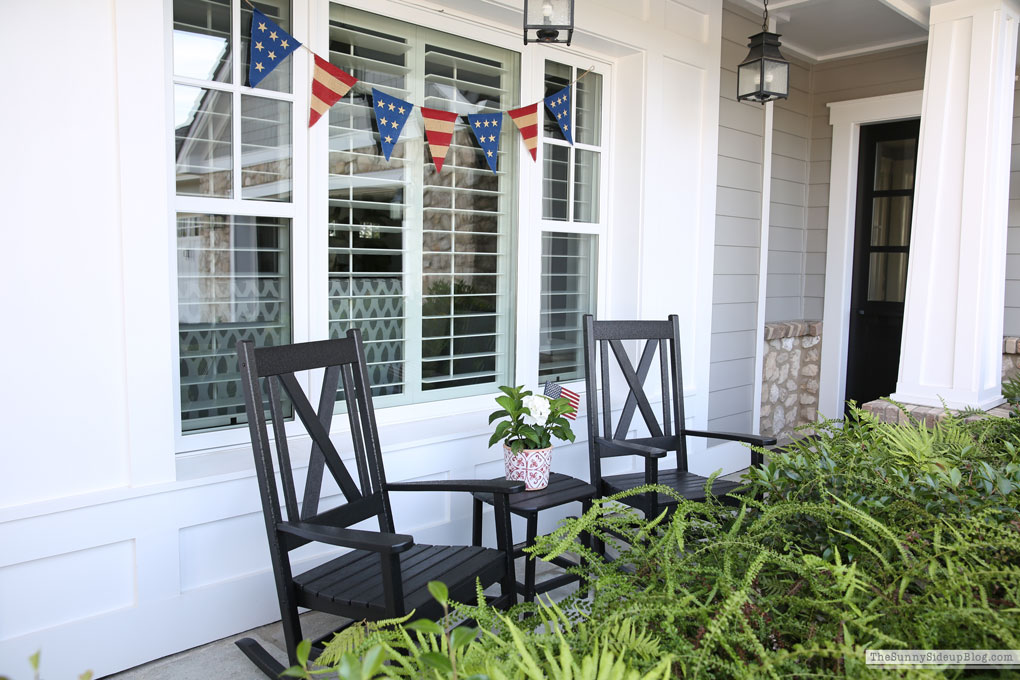 4th of July Porch (new rocking chairs!) Sunny Side Up