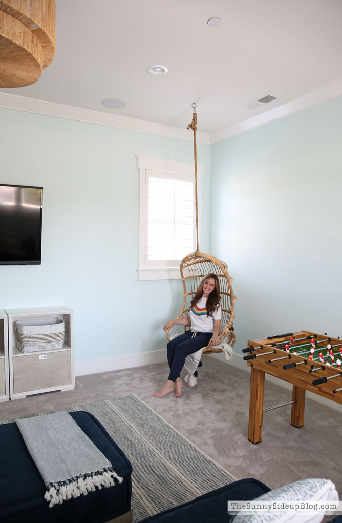 Playroom update (rattan chair) Sunny Side Up