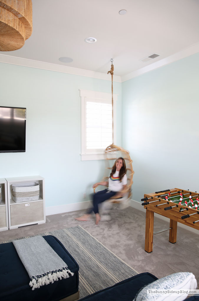 Playroom update (rattan chair) Sunny Side Up