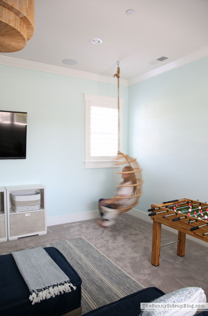 Playroom update (rattan chair) Sunny Side Up