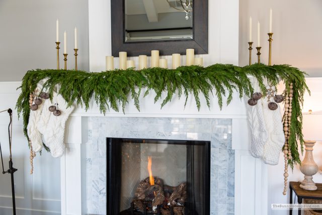How to attach garland to a fireplace mantel (and other fun updates