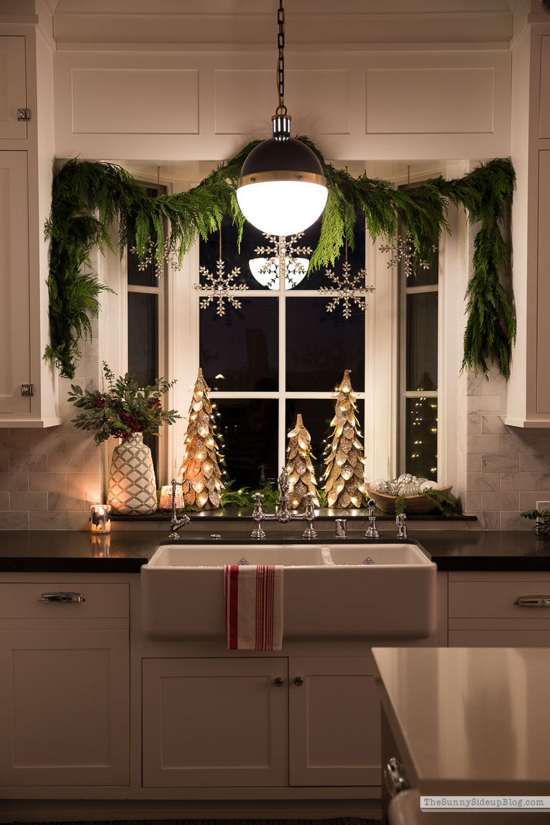 Kitchen Window and Powder Bathroom Christmas Decor  The Sunny Side Up Blog