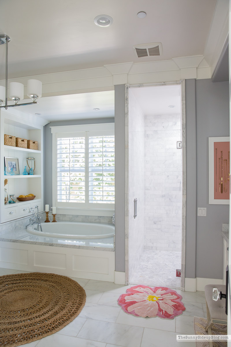 Master Bathroom Shelves/Tub - The Sunny Side Up Blog