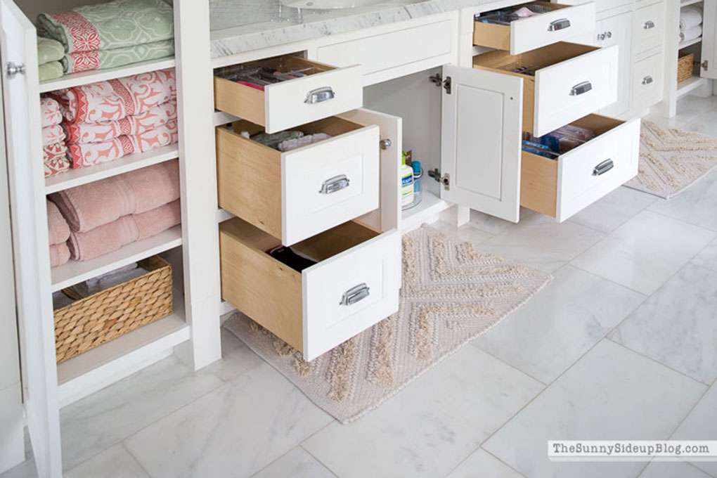 How to Quickly Organize Bathroom Drawers - Sanctuary Home Decor