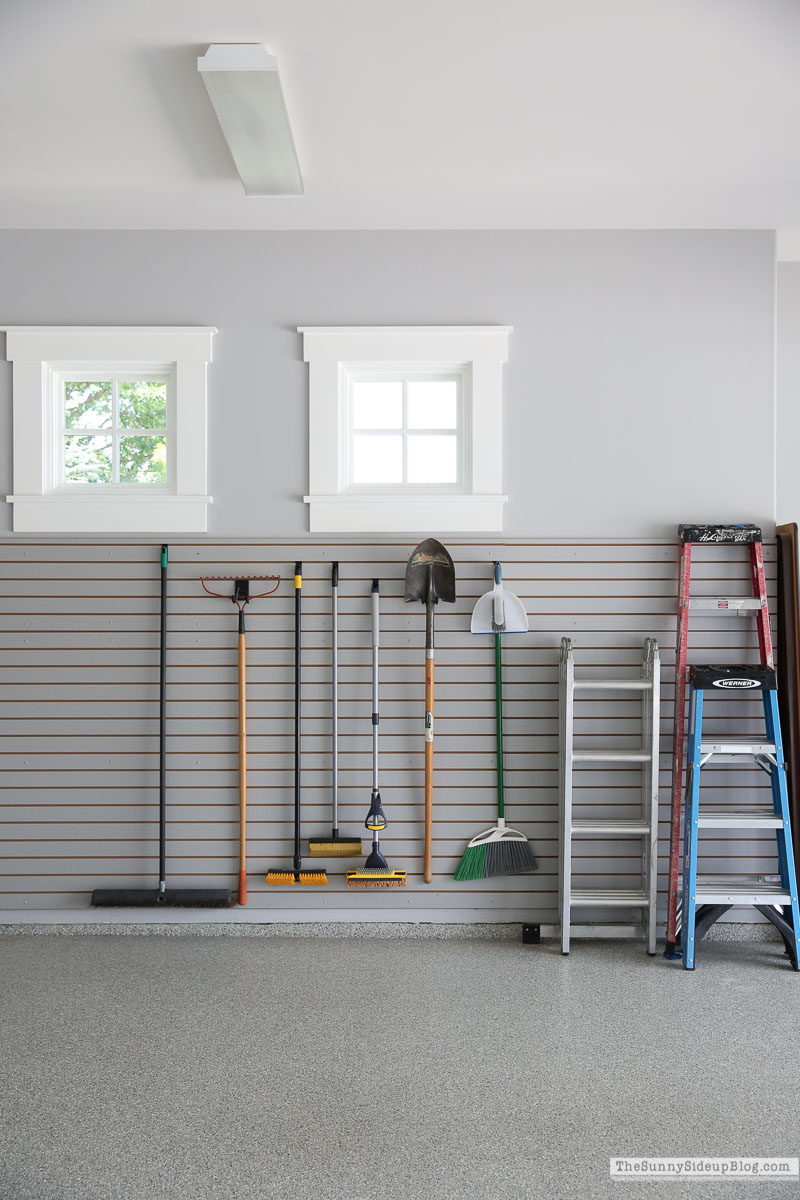 Organized Garage Slat Wall (Sunny Side Up)