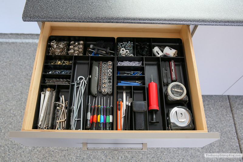 Organized Garage Drawers