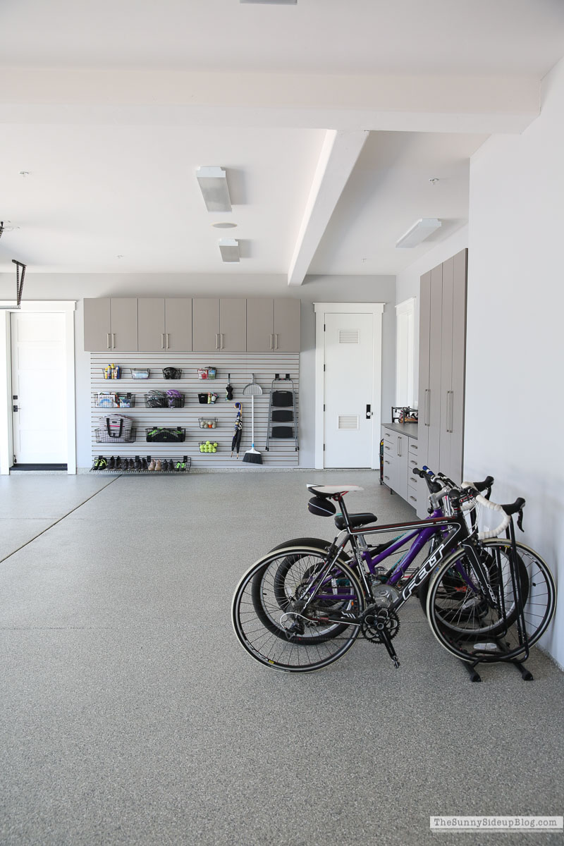 Hanging Bike Garage Organization - The Sunny Side Up Blog