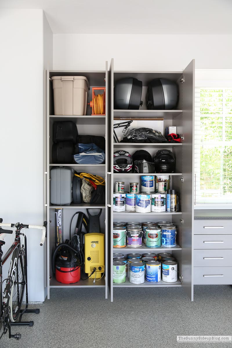 Organized Garage Cabinets - The Sunny Side Up Blog