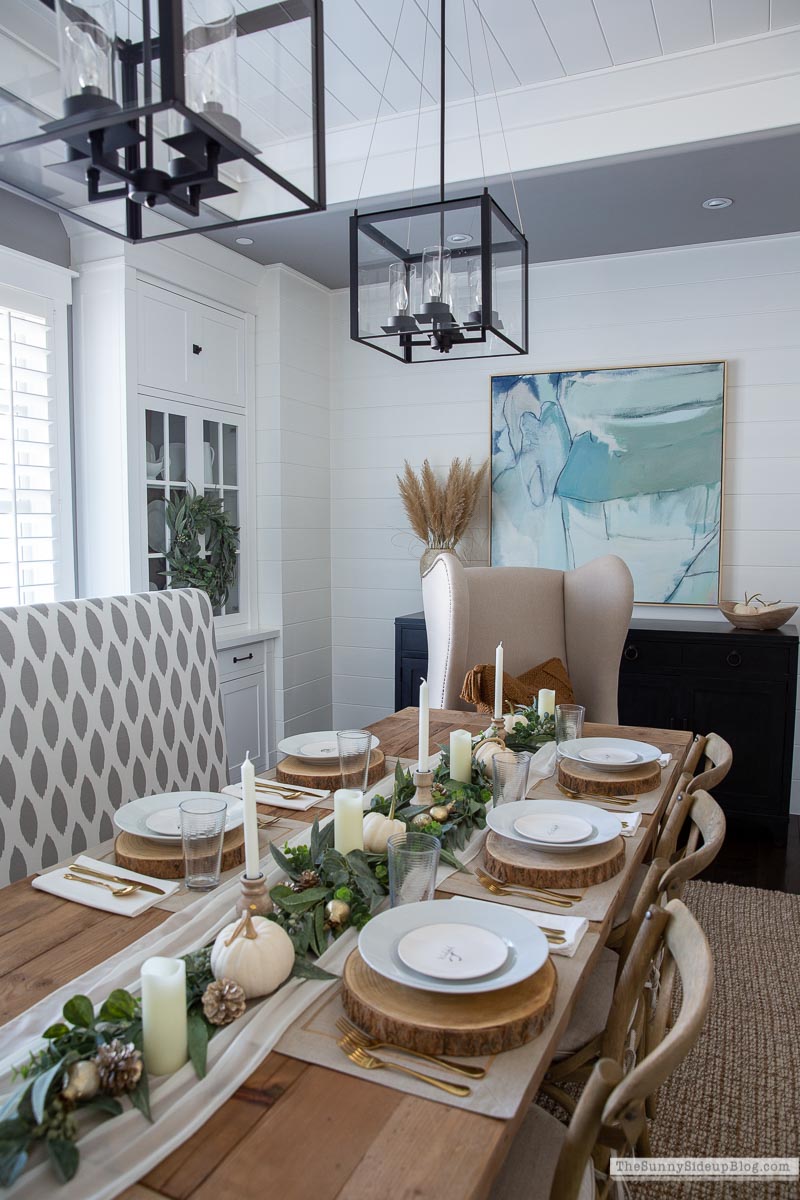 Dining room decor update (bench, chairs, pillows) - The Sunny Side Up Blog