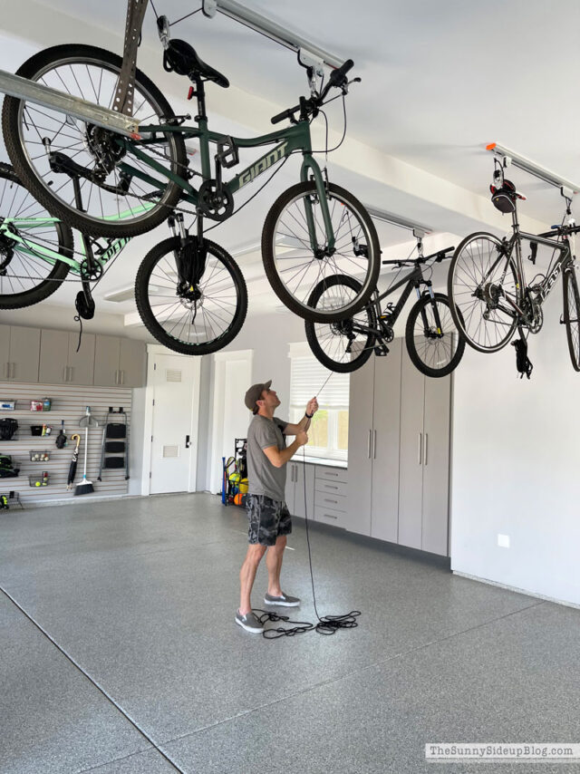 Hanging Bike Garage Organization The Sunny Side Up Blog