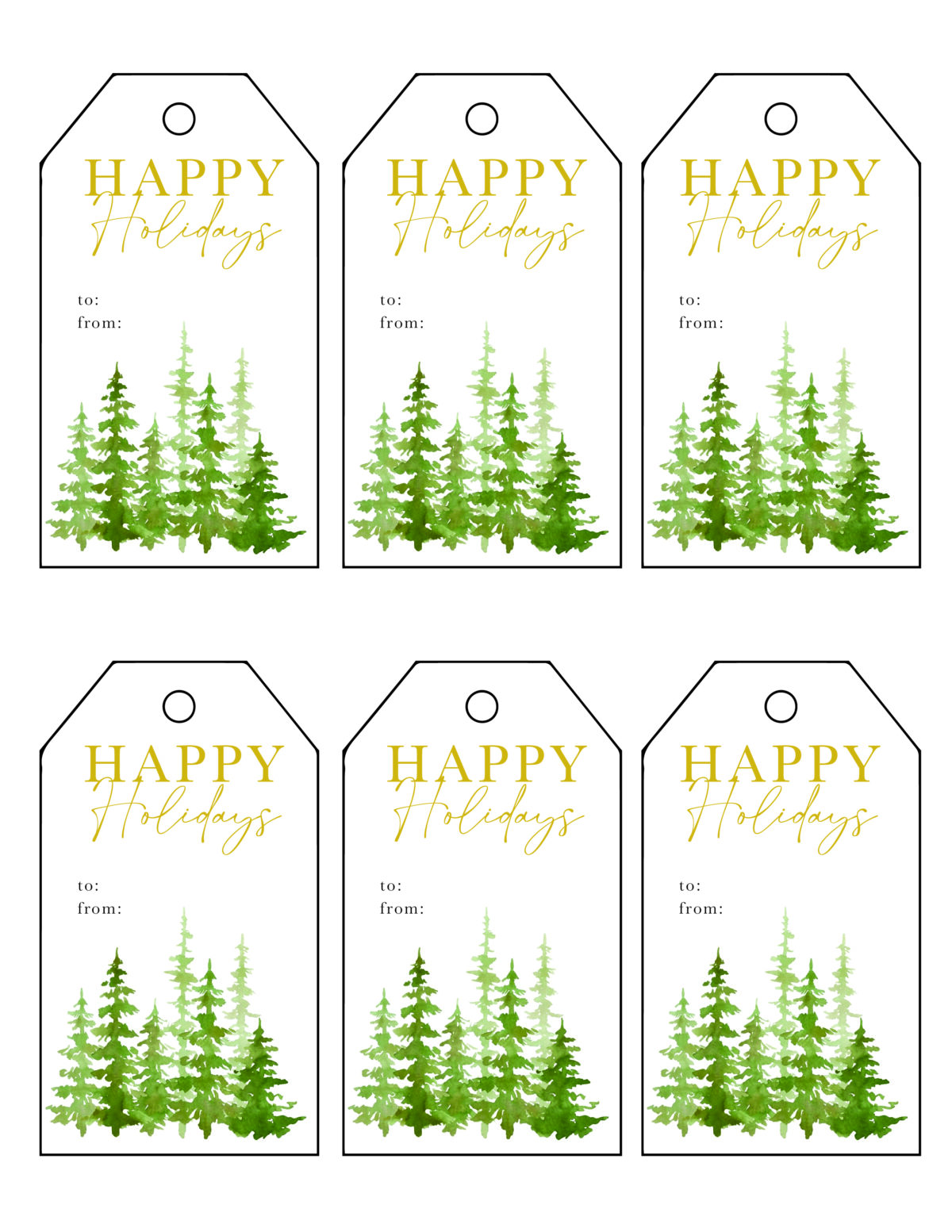 Happy Holidays Gift Tags (Sunny Side Up)