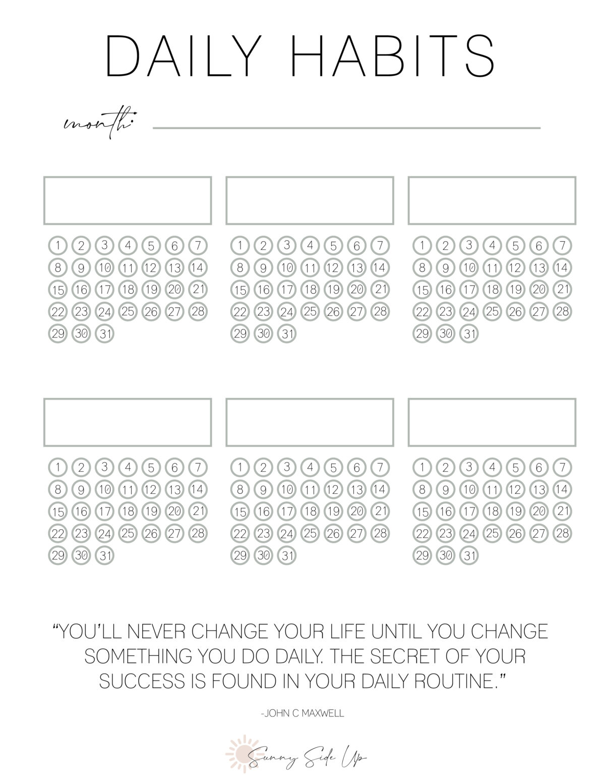 New Year/Organizing Challenge (Sunny Side Up)